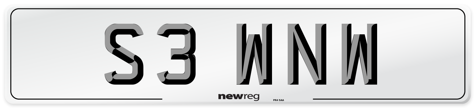S3 WNW Number Plate from New Reg